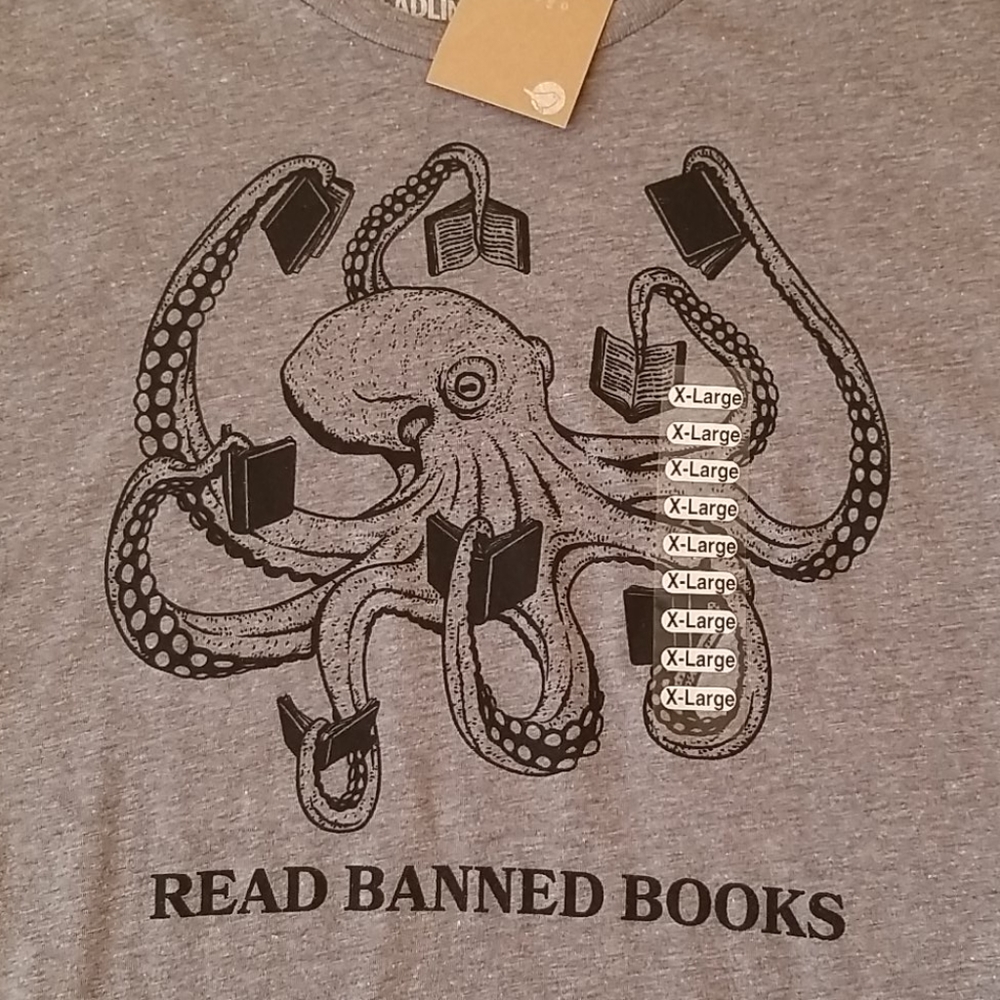 NWT Fuego "Read Banned Books" Octopus T Shirt